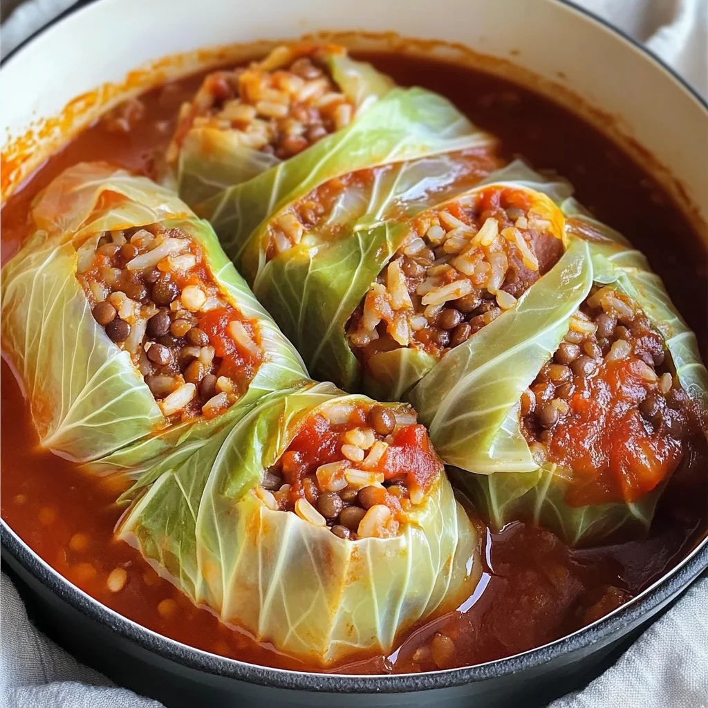 Irresistibly Delicious Lentil and Rice Stuffed Cabbage Rolls