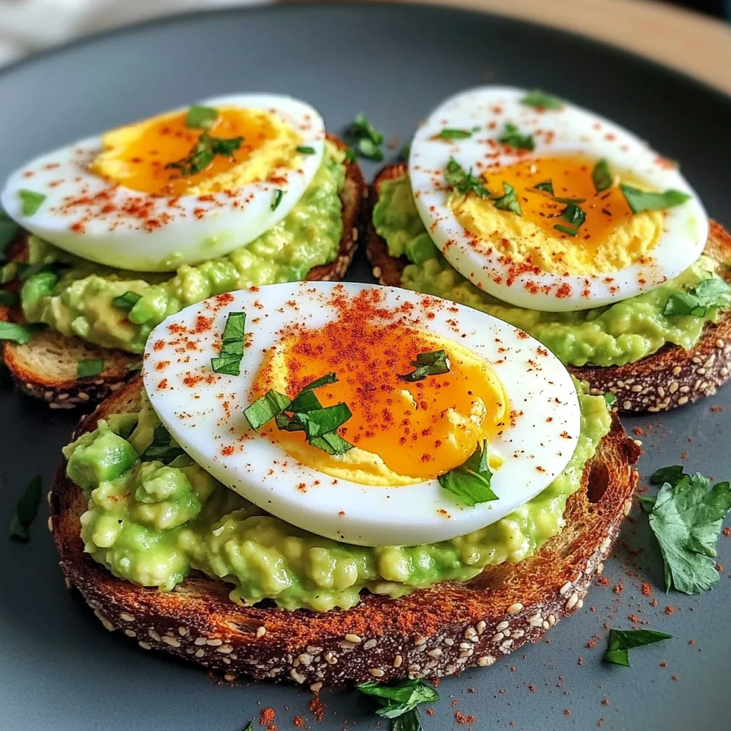 Avocado Cottage Toasts with Soft-Boiled Eggs & Paprika