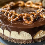 Chocolate Covered Pretzel Cheesecake – Salty & Sweet!