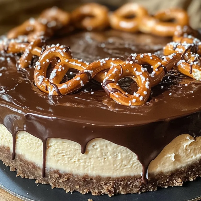 Chocolate Covered Pretzel Cheesecake – Salty & Sweet!