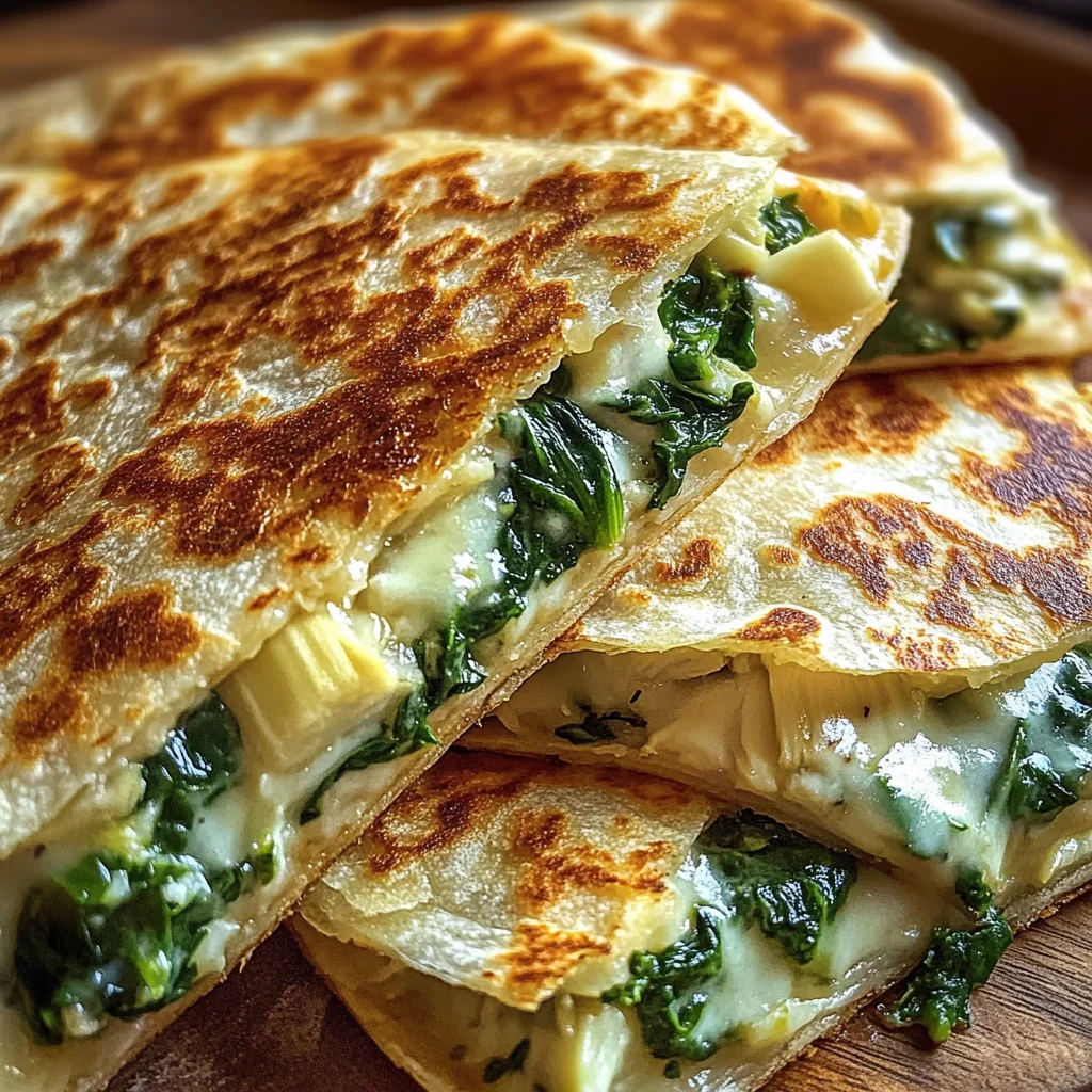 Creamy Spinach Artichoke Quesadillas