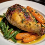 Herb Roasted Chicken with Garlic Green Beans & Glazed Carrots