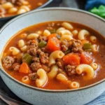 One Pot Beef and Tomato Macaroni Soup