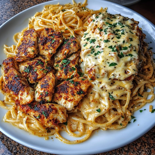 Creamy Cajun Chicken Spaghetti