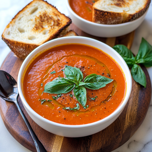 Homemade Roasted Tomato Basil Soup